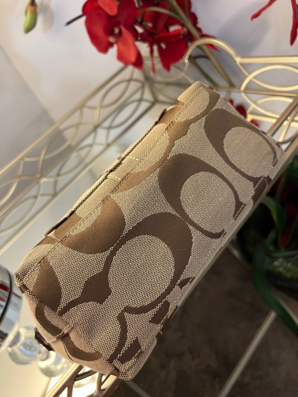 Y2K Coach Signature “C” Monogram Baguette Shoulder Bag – Khaki/Brown #11688 - Picture 8 of 16